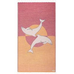BEACH TOWEL SAND CLOUD Sunset Dolphins